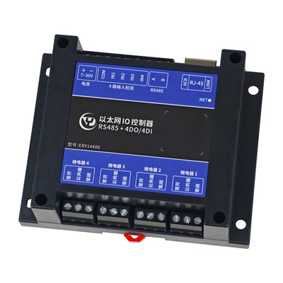 银尔达以太网io控制器4路输入检测250V/10A继电器模块网口服务器