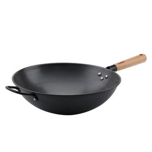 张小泉精铁炒锅大铁锅家用炒菜燃气灶专用锅无涂层36大炒锅无涂层