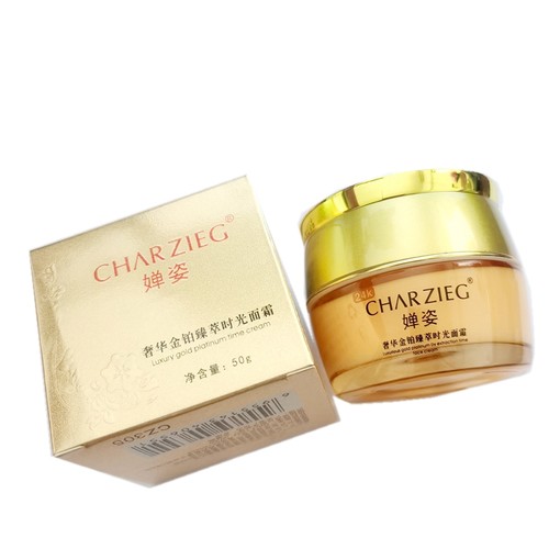 婵姿奢润金铂臻萃面霜奢华金铂时光面霜50G细纹紧肤弹性化妆正品