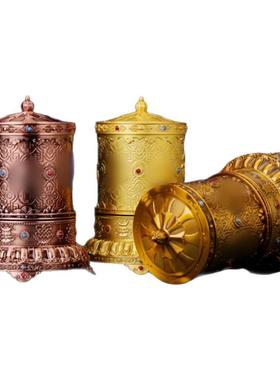 藏式民族风吉祥充电转金筒摆件