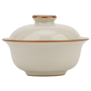 米黄汝窑烟灰缸带盖创意家用客厅办公室高级感陶瓷防飞灰烟缸定制