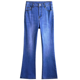 高腰九分微喇牛仔裤女小个子显瘦显高九分裤2025夏季薄款喇叭裤子