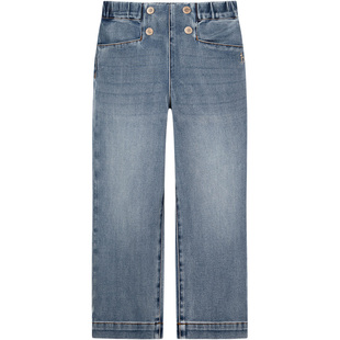 hazzys哈吉斯童装女童裤子2025秋新中大童时尚百搭牛仔长裤