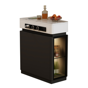 可移动单独岛台新款现代简约小户型窄导台岩板迷你储物柜定制现货