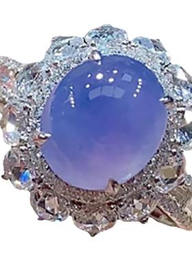 冰种玉髓紫罗兰蛋面贵妇时尚百搭