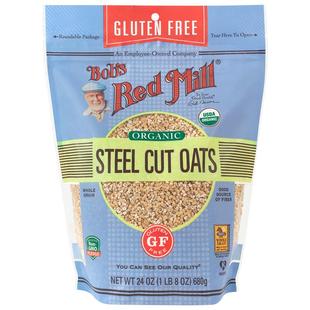 鲍勃红磨坊进口有机无麸质燕麦钢切燕麦粒早晚餐营养代餐高蛋白