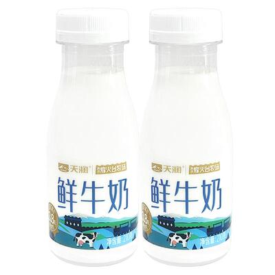 天润新疆巴氏低温灭菌鲜牛乳3.8g蛋白质营养低温鲜牛奶210g*6瓶起