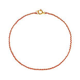 老克勒古法黄金红绳手链足金手绳脚链本命年情侣礼物叠戴配饰配件