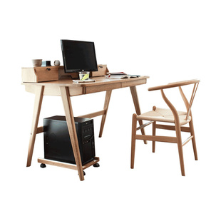 优木家具纯实木书桌1.2米北美红橡木写字桌1.6米桌子北欧简约原木