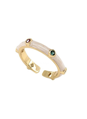 日韩彩钻戒指女铜合金