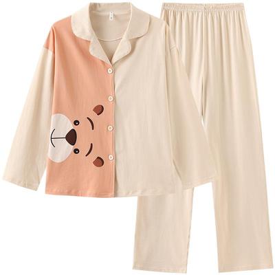 雪俐情侣纯棉男女长袖睡衣家居服