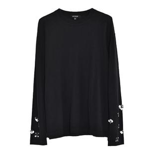 WITTYFOX真丝羊绒高品质细纱薄款轻盈微透裸感钉珠T恤春秋打底衫