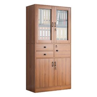 木质文件柜办公室资料柜带锁储物柜档案柜置物柜家用书柜办公柜子