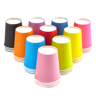 一次性纸杯子水杯批发家用商用纯白定制印logo小号加厚幼儿园diy