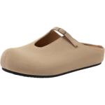 Bata勃肯鞋女秋季新款英伦风牛剖皮舒适厚底凉拖鞋83812CH5