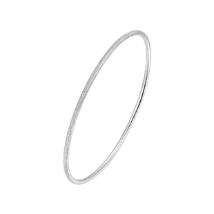 明牌珠宝铂金PT950尘光手镯 时尚大气固口磨砂工艺细镯BFI0023