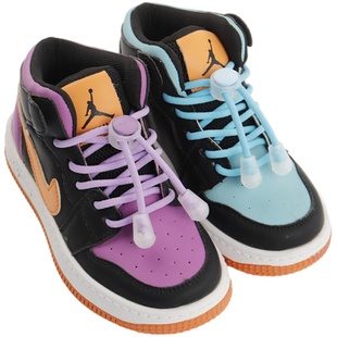 鞋带锁扣儿童鞋带懒人免系鞋带儿童鞋带免绑松紧弹力黑白鞋带卡扣