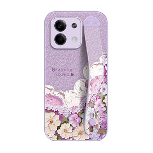 油画花腕带适用小米redmi红米note13pro手机壳13新款13Pro+女款12turbo全包11tpro高级感10防摔9支架保护套