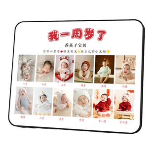 相框定制宝宝周岁照片洗相片做成水晶摆台挂墙打印儿童多宫格相册
