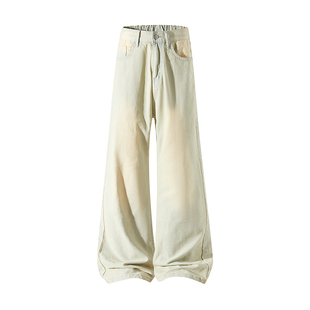 STA春秋新款26年微喇美式宽松直筒牛仔裤男百搭潮流休闲纽扣长裤