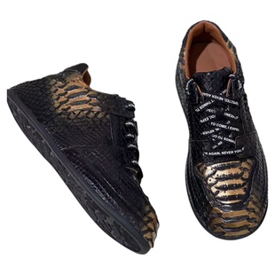 纯真蟒蛇皮鞋撤柜清仓38加州工艺皮包跟厚底增高耐磨正品真皮男鞋