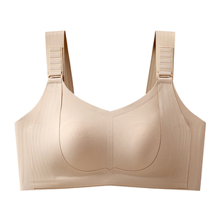 女士大胸显小调节型兔耳朵无痕内衣无钢圈聚拢收副乳防下垂文胸罩