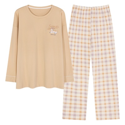 【浪莎】官方正品纯棉长袖睡衣女