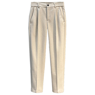 毛呢裤子男春秋款直筒修身高端商务休闲裤男士西裤秋冬九分西装裤