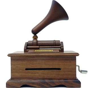 DIY手摇30音谱曲纸带音乐盒复古留声机八音盒生日礼物送女生儿童