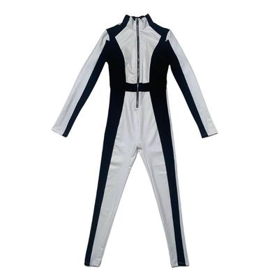 ZASUWA长袖紧身连体性感带胸垫瑜伽拉链修身显瘦运动服