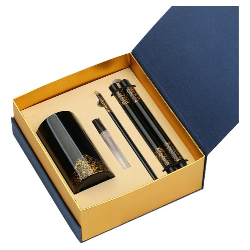 新中式风毛笔办公桌实木工艺品