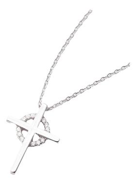 玫瑰金时尚925银十字架项链