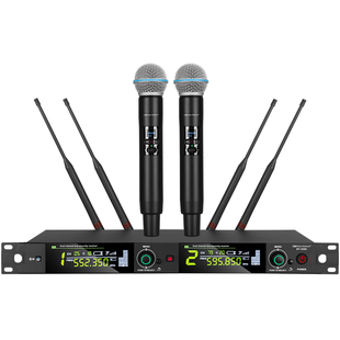 GLSD格伦士顿真分集一拖二无线麦克风婚庆会议舞台演出远距离话筒