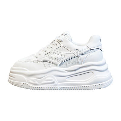 内增高8cm厚底小白鞋女真皮板鞋