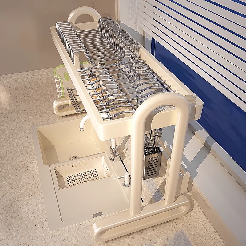 不锈钢水槽置物架厨房碗碟收纳水池上方碗架多功能碗盘沥水置物架