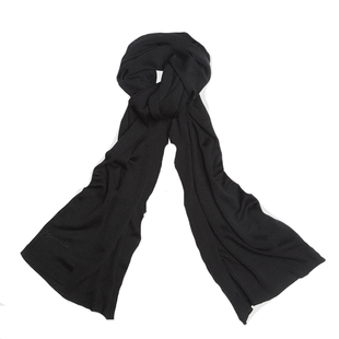 YOJI OOAK CASHMERE SCARF100%纯山羊绒围巾签名黑色经典针织内蒙
