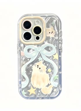 ins萌系蝴蝶结猫咪手机壳