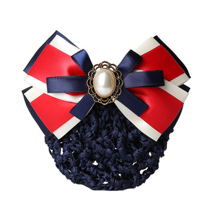 韩版银行空姐酒店职业工作 头花发夹 发网兜蝴蝶结领结领花配套装