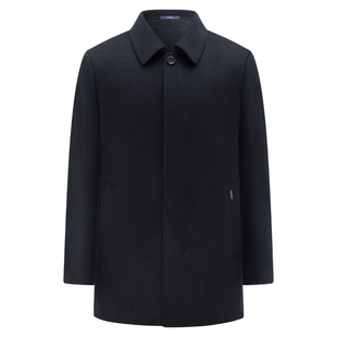 [30%羊绒羊毛]梦特娇男羊毛呢大衣冬季翻领商务行政中长外套保暖J