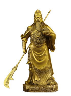 纯黄铜关圣帝君神像摆件