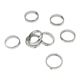 钢本时尚手作diy饰品配件不锈钢双孔包珠环手链材料隔珠环套珠圈