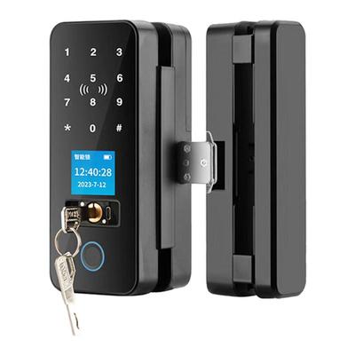 玻璃门指纹锁免开孔办公室密码有框无框单门双门双开电子智能门锁