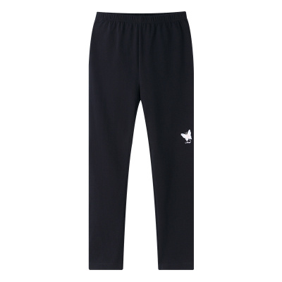 安奈儿童装女童打底裤2026春新款弹力修身裤子甜美黑色白色长裤