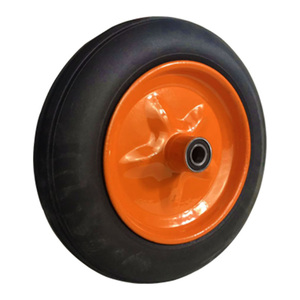 10寸实心轮350-4橡胶轮子防爆防扎轮胎静音脚轮老虎车手推车轮子