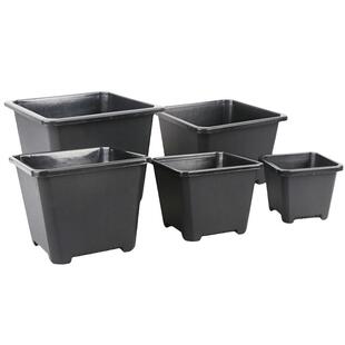 黑方正方形育苗盆花盆加厚韩盆景田惹盆小花盆多肉黑色白色方形盆