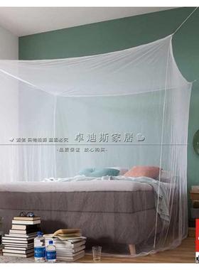 2024新款无门方形顶蚊帐家用拼接炕床宿舍简约免支架安装老式四方