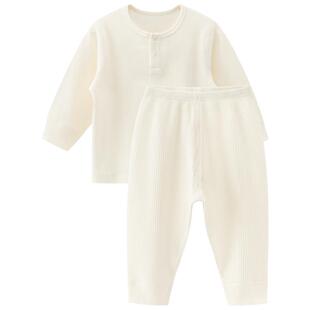 木生棉男女宝宝内衣套装春秋季宝宝弹力衣裤两件套居家睡衣服长袖