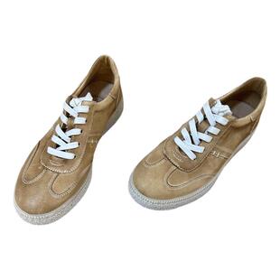 Mantova曼托瓦2025新款真皮平底圆头系带磨砂皮休闲鞋百搭运动鞋