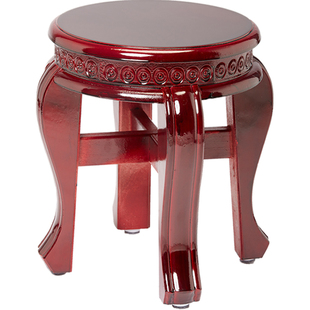 新中式实木鼓凳古筝凳圆凳中医古凳红木色古风餐厅板凳客厅小矮凳