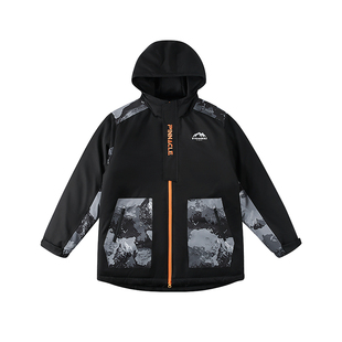 奕时代胖男童连帽外套春秋中大童风衣中长款青少年加肥加大码童装